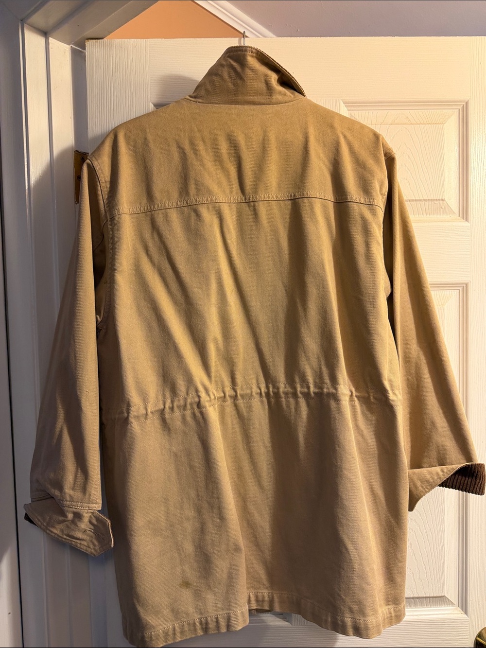 Denim&Co Khaki Field Jacket with Brown Corduroy Collar - Picture 7 of 7